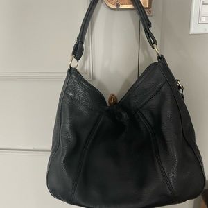 Cole Haan black leather slouchy handbag